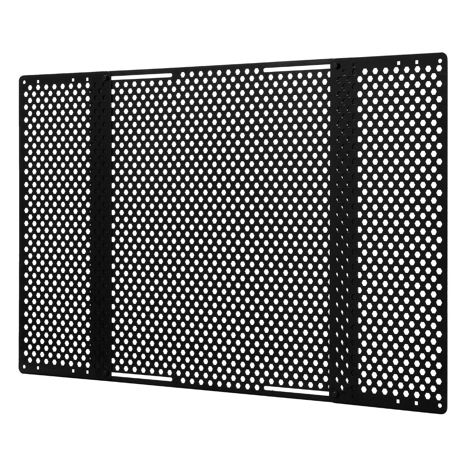RV Screen Door Protector, Adjusts from 558.8 – 800 mm, Adjustable Door Grille, Easy to Install, Reinforced Breathable Honeycomb Holes, Iron Camper RV Entry Protector for Pet Protection, Black