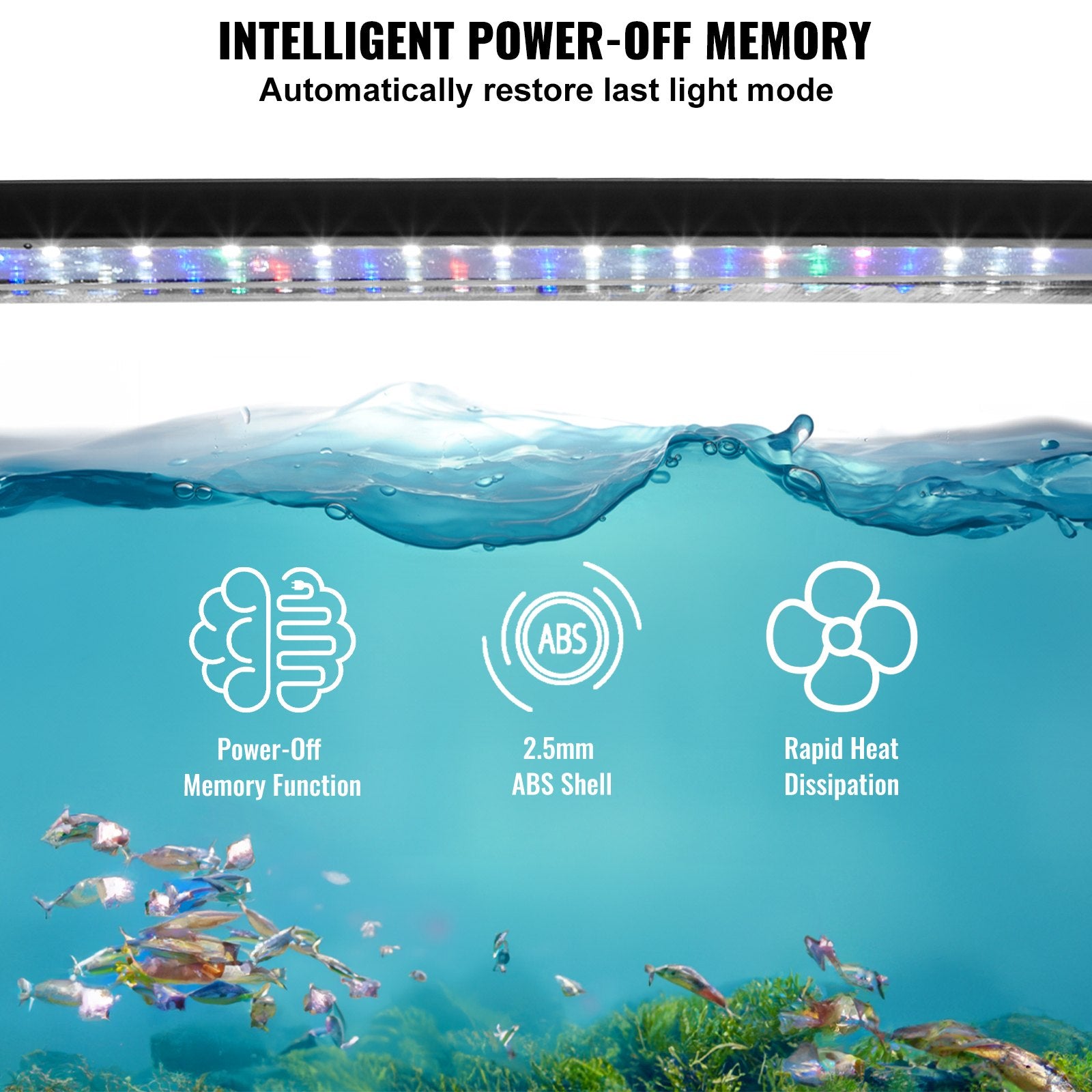 VEVOR Aquarium Light 26W Full Spectrum Aquarium LED Lights for 36"-42" Fish Tank