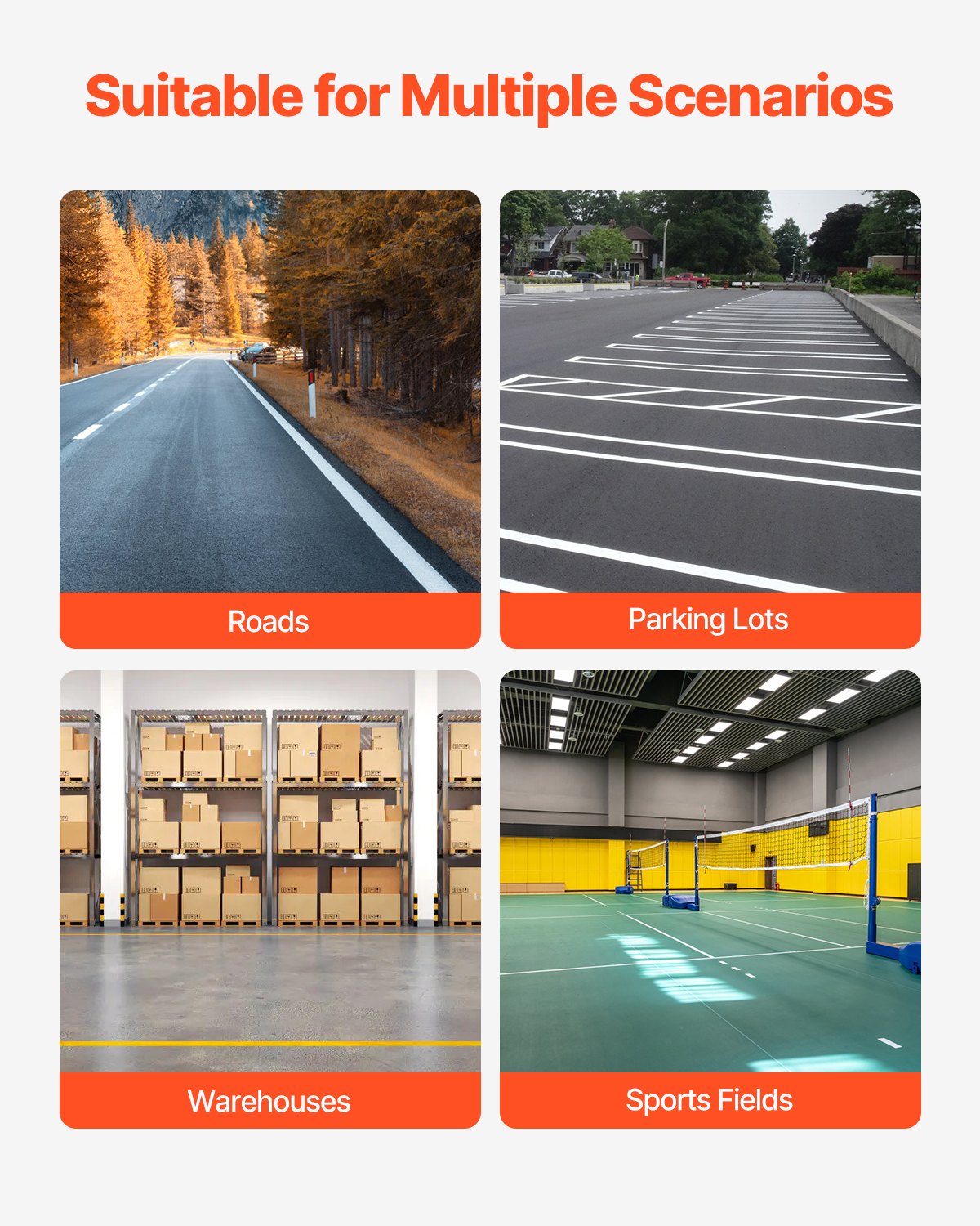 VEVOR Striping Line Marking Machine, 610 x 330 x 900 mm, 4-Wheel, Heavy Duty Striping Line Machine with 56-102 mm Adjustable Width, Make Clear Edge Line for Roads, Parking Lots, Sports Field, Yellow