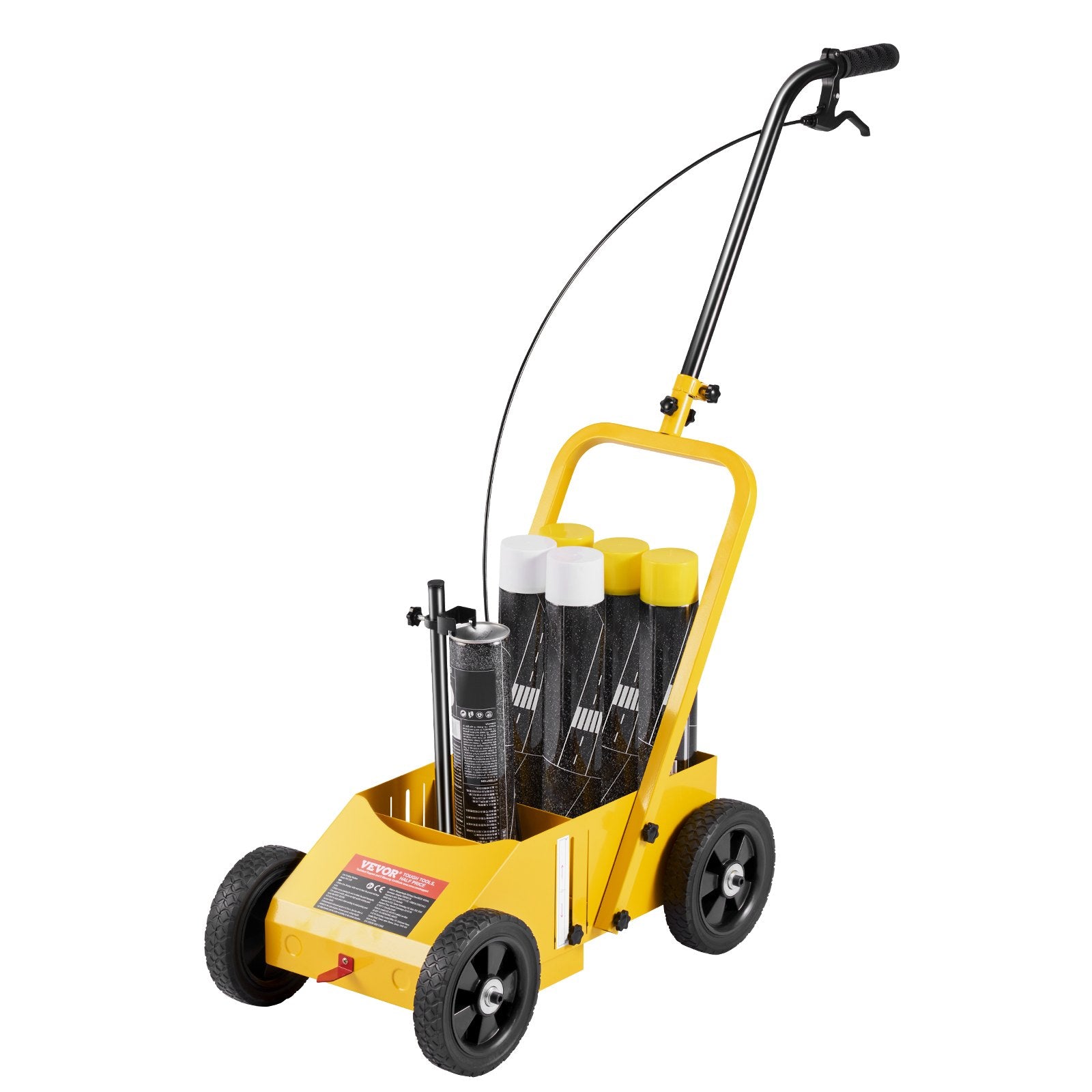 VEVOR Striping Line Marking Machine, 610 x 330 x 900 mm, 4-Wheel, Heavy Duty Striping Line Machine with 56-102 mm Adjustable Width, Make Clear Edge Line for Roads, Parking Lots, Sports Field, Yellow