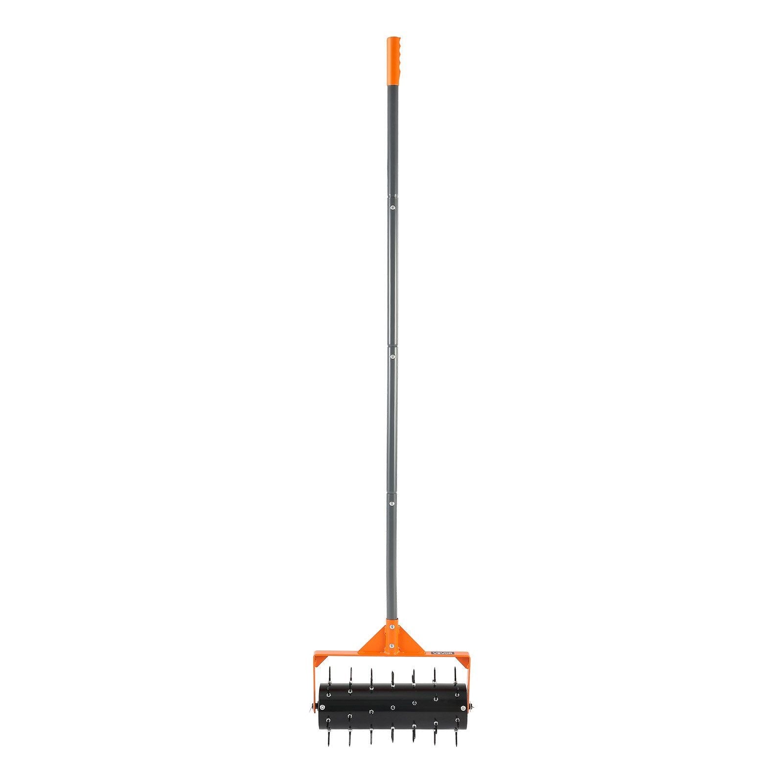 Rolling Lawn Aerator, 410mm Manual Push Aerator Roller with 42 Spikes & 60 in Long Handle, Fillable Drum for Added Weight, Heavy-Duty Lawn Soil Penetrator for Garden Yard Compacted Soils