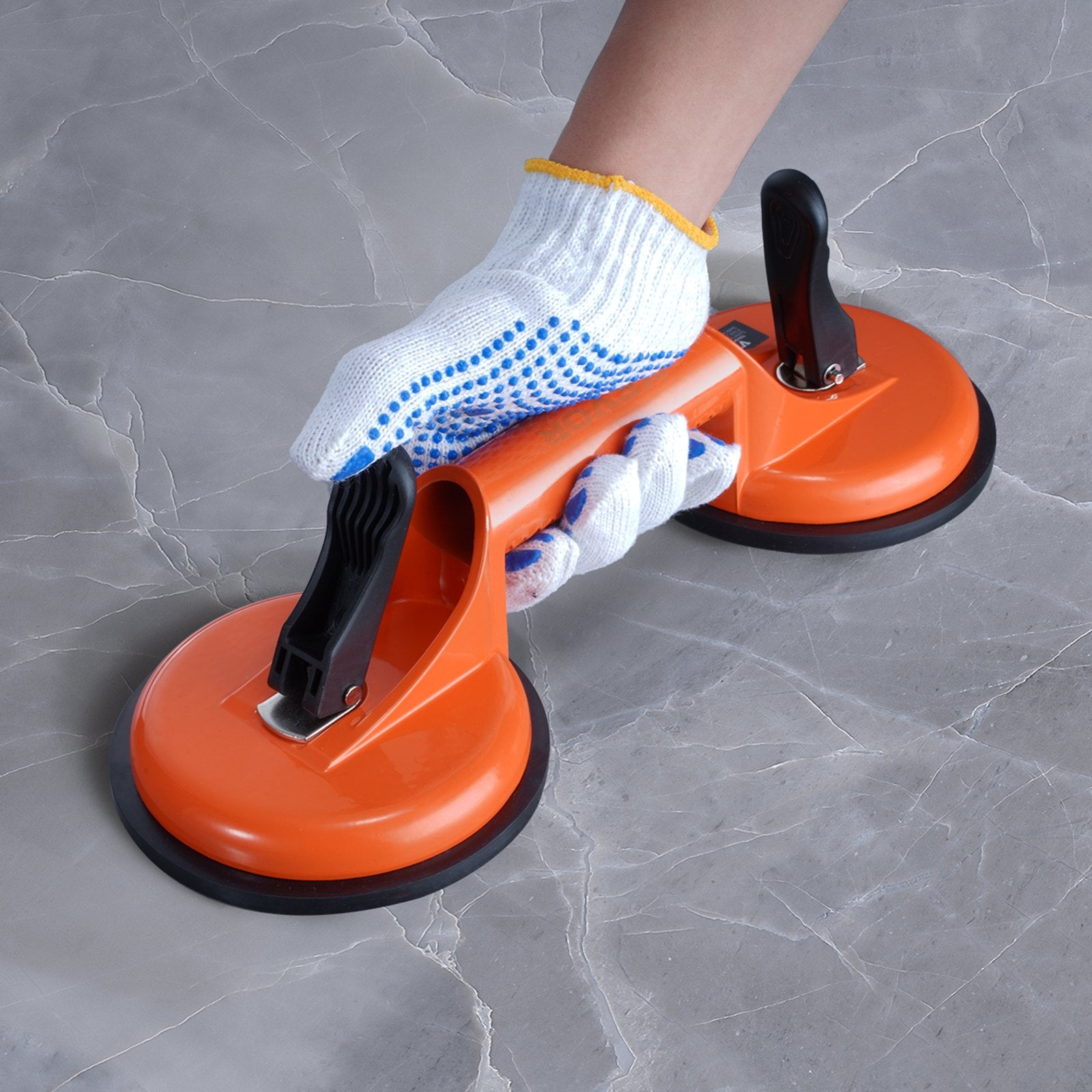 VEVOR Glass Suction Cup, 119 mm 2 Pack 150 kg Load Capacity, Vacuum Suction Cup with Aluminum Handle, Heavy Duty Industrial Suction Cup Lifter Tool for Glass, Granite, Tile, Metal, Wood Panel Lifting