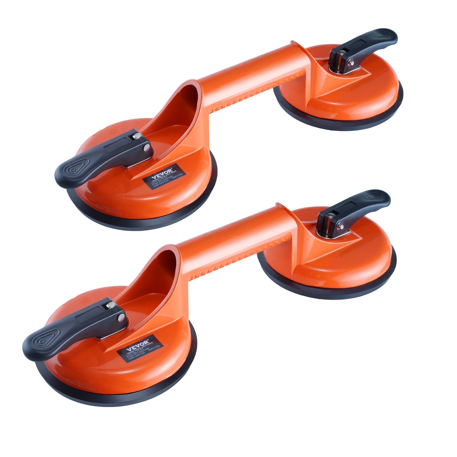 VEVOR Glass Suction Cup, 119 mm 2 Pack 150 kg Load Capacity, Vacuum Suction Cup with Aluminum Handle, Heavy Duty Industrial Suction Cup Lifter Tool for Glass, Granite, Tile, Metal, Wood Panel Lifting