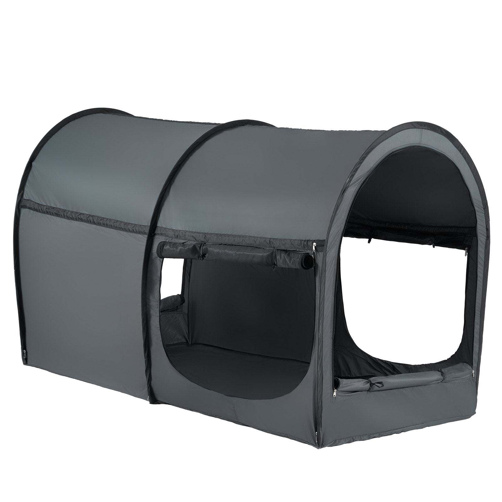 VEVOR Bed Tent, Pongee Fabric, 4 Doors Breathable Dream Tent with 7 mm Fiber Poles on Bed Privacy, Full Size Block out Light Sleeping Bed Canopy, Fit for Kids Playhouse and Adults Sleeping Tent