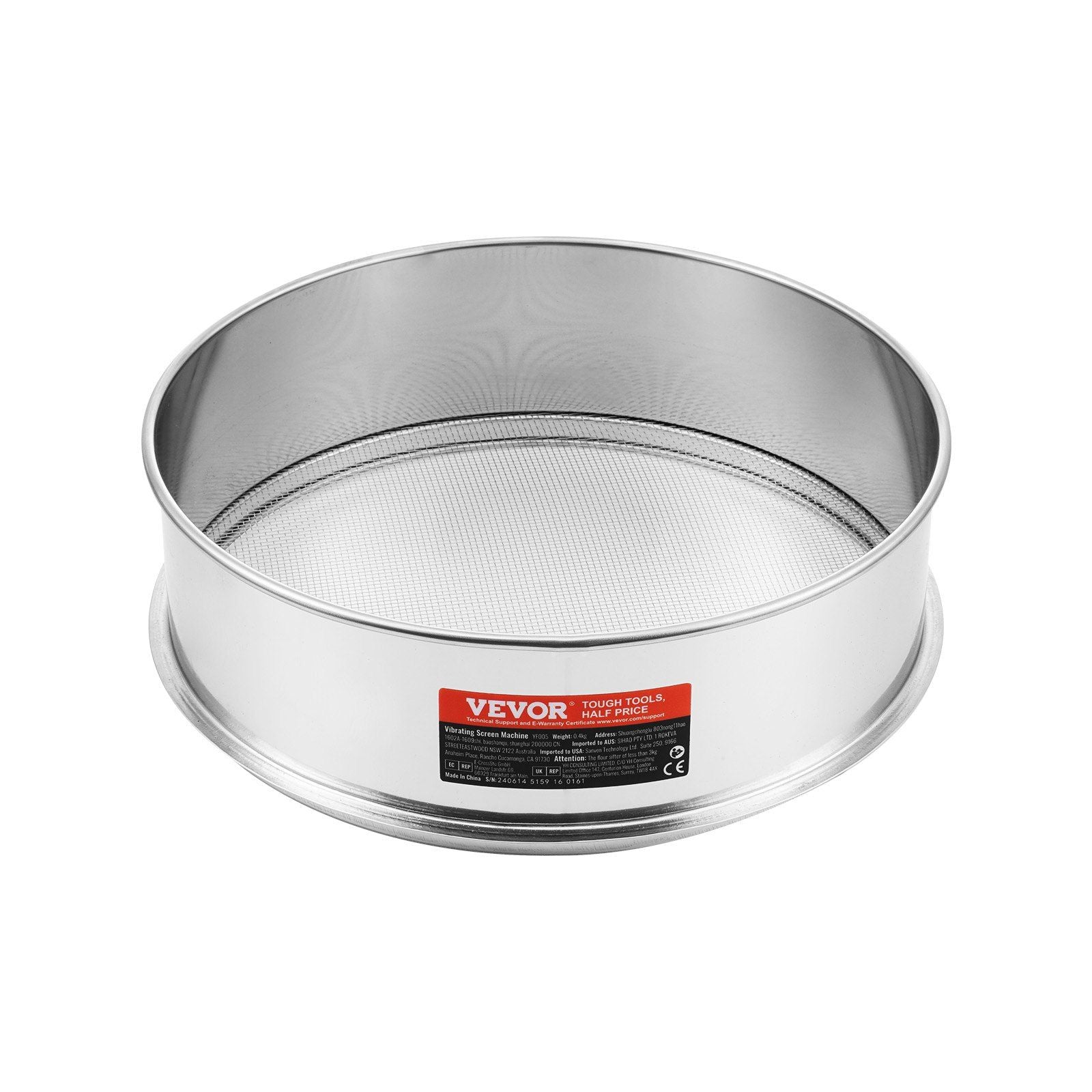 Flour Sieve Fine Mesh, 10 Mesh Flour Sifter, 304 Stainless Steel Fine Mesh Sifter Food-grade, Dia. 12.6" Fine Mesh Strainers for Baking, 5 Sizes Mesh hole for Mungbean, Rice, Flour, Pearl Powder
