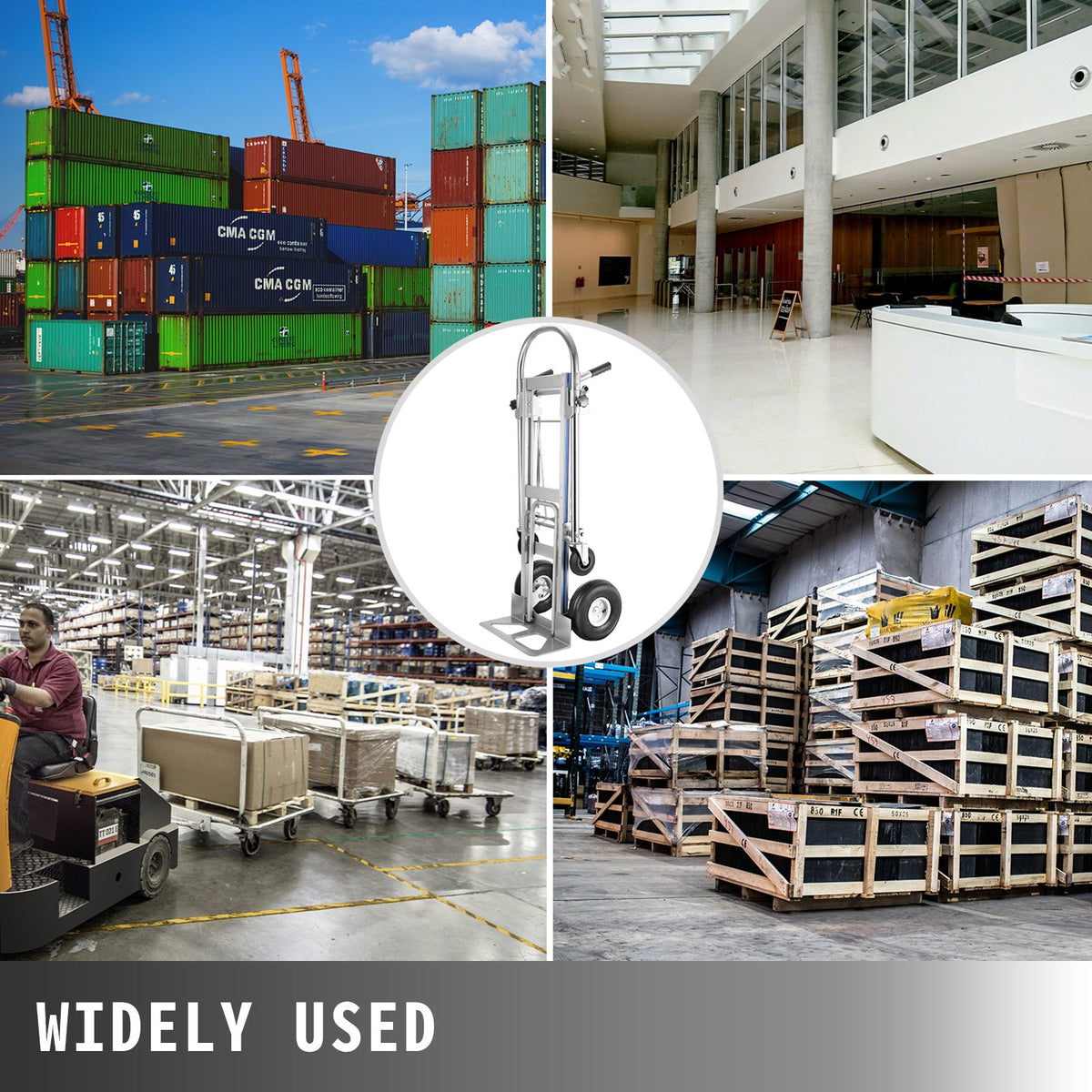 VEVOR Aluminum Hand Truck 3 in 1 Folding Hand Truck Convertible Hand Truck and Dolly