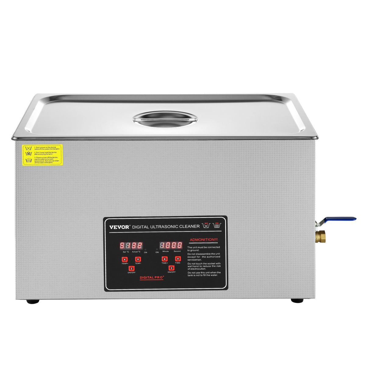 VEVOR Ultrasonic Cleaner with Digital Timer &amp; Heater, Professional Ultra Sonic Jewelry Cleaner, Stainless Steel Heated Cleaning Machine for Glasses Watch Rings Small Parts Circuit Board (30L)