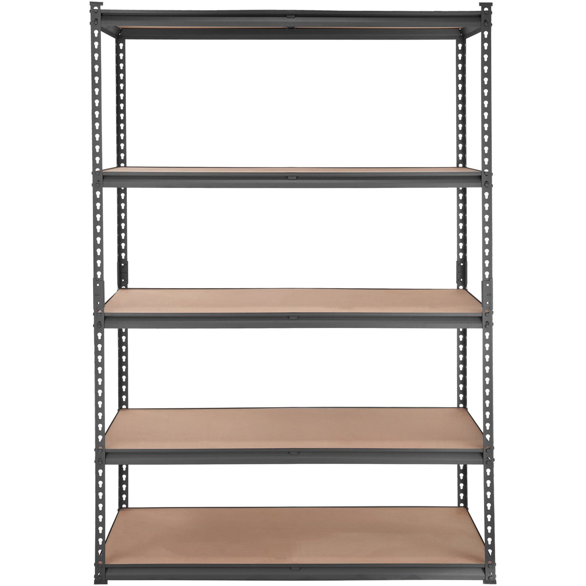 VEVOR Storage Shelving Unit, 5-Tier Adjustable, 907 kg Capacity, Heavy Duty Garage Shelves Metal Organizer Utility Rack, Black, 122L x 61W x 183H cm for Kitchen Pantry Basement Bathroom Laundry Closet
