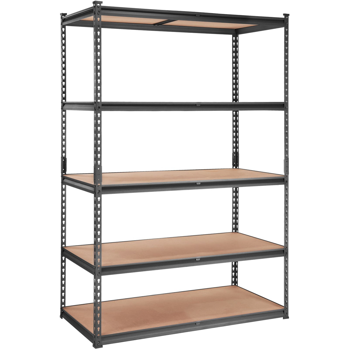 VEVOR Storage Shelving Unit, 5-Tier Adjustable, 907 kg Capacity, Heavy Duty Garage Shelves Metal Organizer Utility Rack, Black, 122L x 61W x 183H cm for Kitchen Pantry Basement Bathroom Laundry Closet