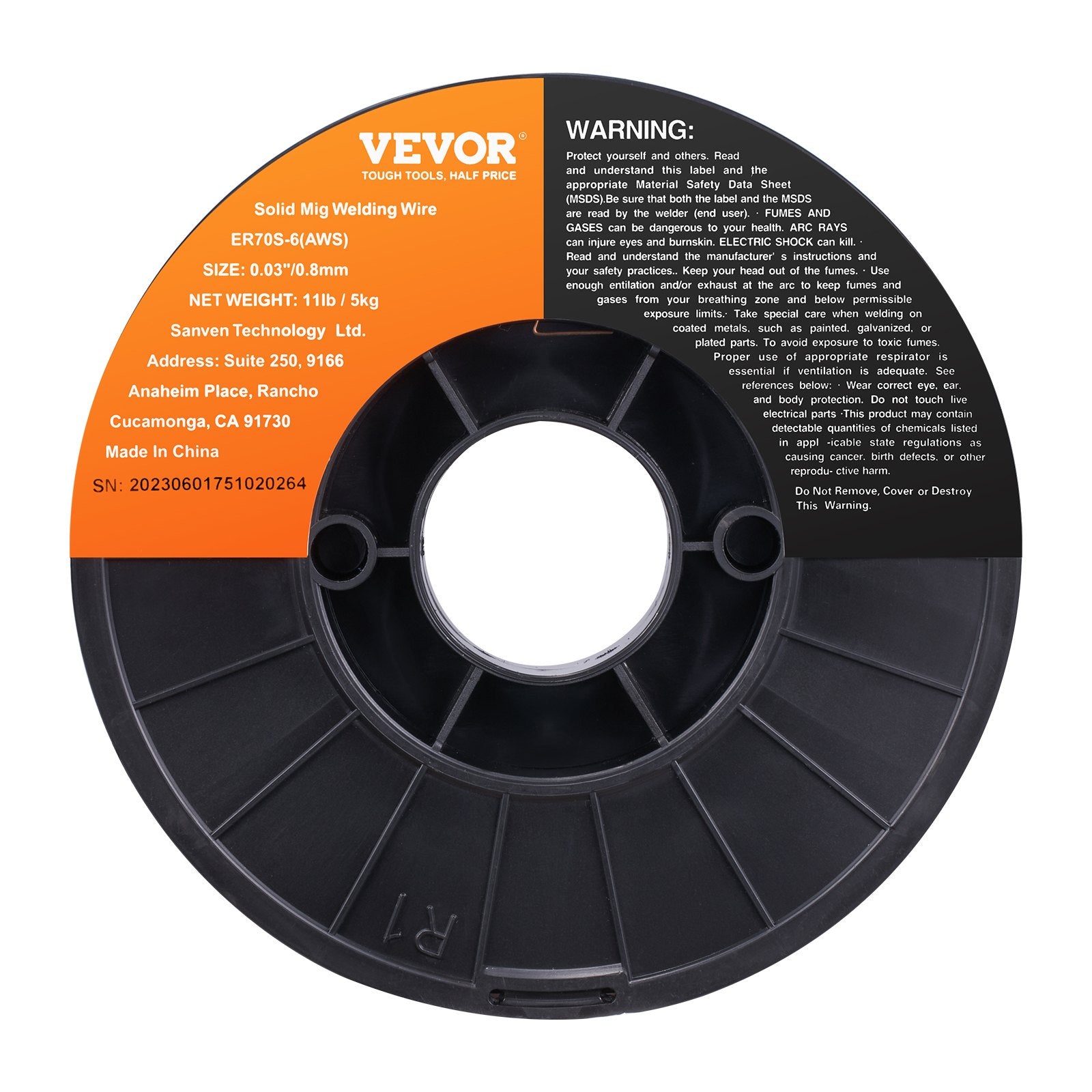 VEVOR Solid MIG Welding Wire, ER70S-6 0.030-inch 11LBS with Low Splatter and High Levels of Deoxidizers for All Position Gas Welding