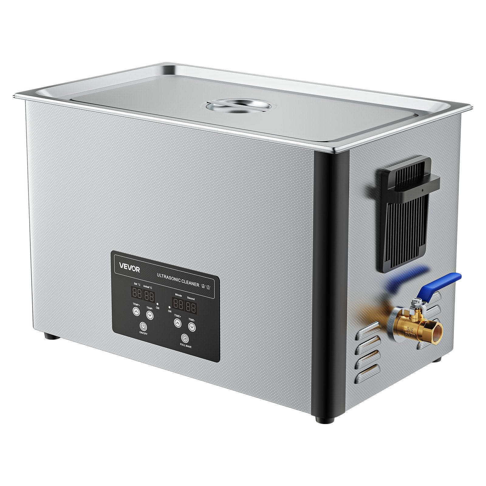 VEVOR 30L Ultrasonic Cleaner, Professional Ultrasonic Cleaner Machine with Cleaning Basket & Digital Display, 480W Stainless Steel 40kHz Industrial Cleaning Machine for Parts, Carburetors, Instruments