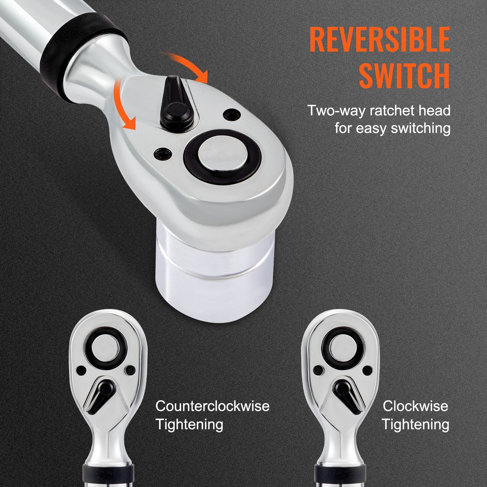 VEVOR Digital Torque Wrench, 1/2" Drive Electronic Torque Wrench, Torque Wrench Kit 25-250ft.lb/34-340n.m Torque Range Accurate to ±2%, 3-Mode Adjustable Torque Wrench Set with LED Buzzer Calibration