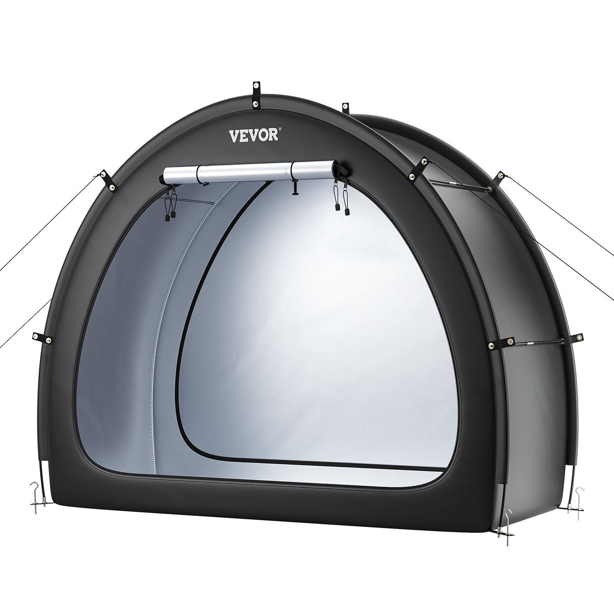 Bike Storage Tent, 1 to 2 Bikes, Outdoor Spacious Bike Storage Tent with Ventilated Window, Waterproof Fan-Shaped Bike Tent with High Strength Fiberglass &amp; Dual Zippers, Fit for Bicycle