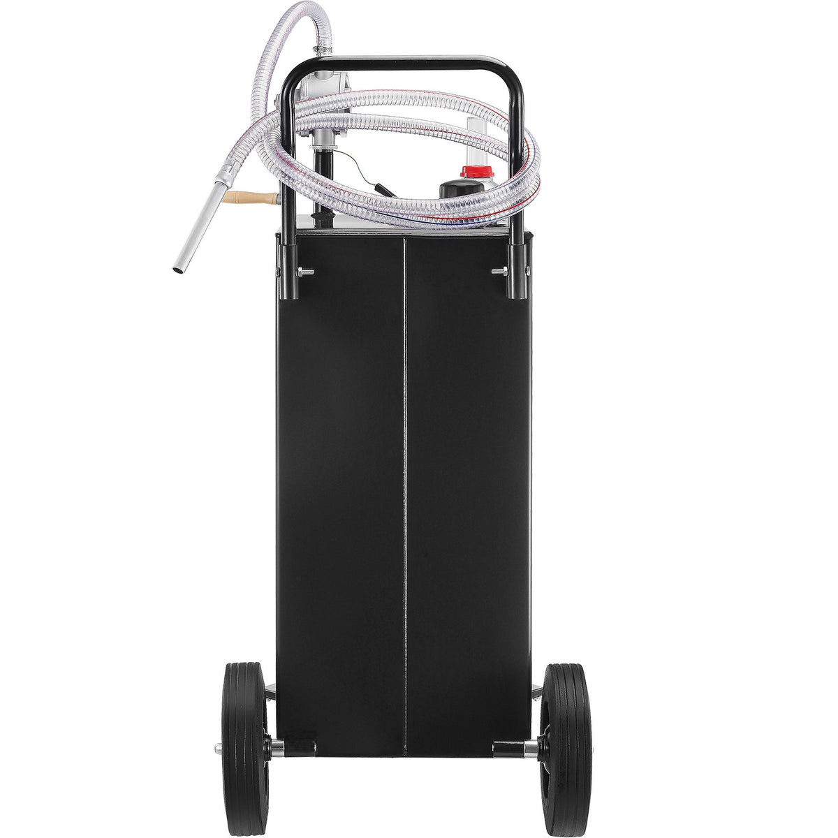 VEVOR Fuel Caddy Fuel Storage Tank 114L Volume 4 Wheels with Manuel Pump Black