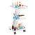 VEVOR Trolley Cart Dental Lab Mobile Rolling Serving Cart 3 Layers with Socket