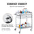 VEVOR Medical Cart, 2 Layer stainless Steel Cart100 kg Weight Capacity Utility Cart Silent Wheels and a Drawer for Lab, Clinic, kitchen, Salon
