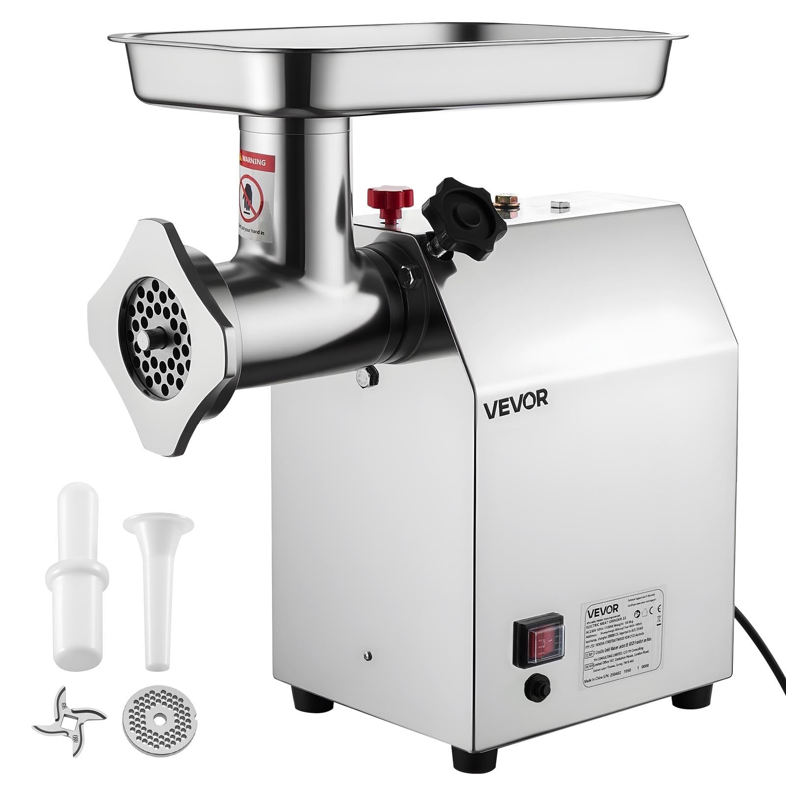VEVOR Commercial Electric Meat Grinder 9.2 Lbs/Min Sausage Stuffer Maker Kitchen
