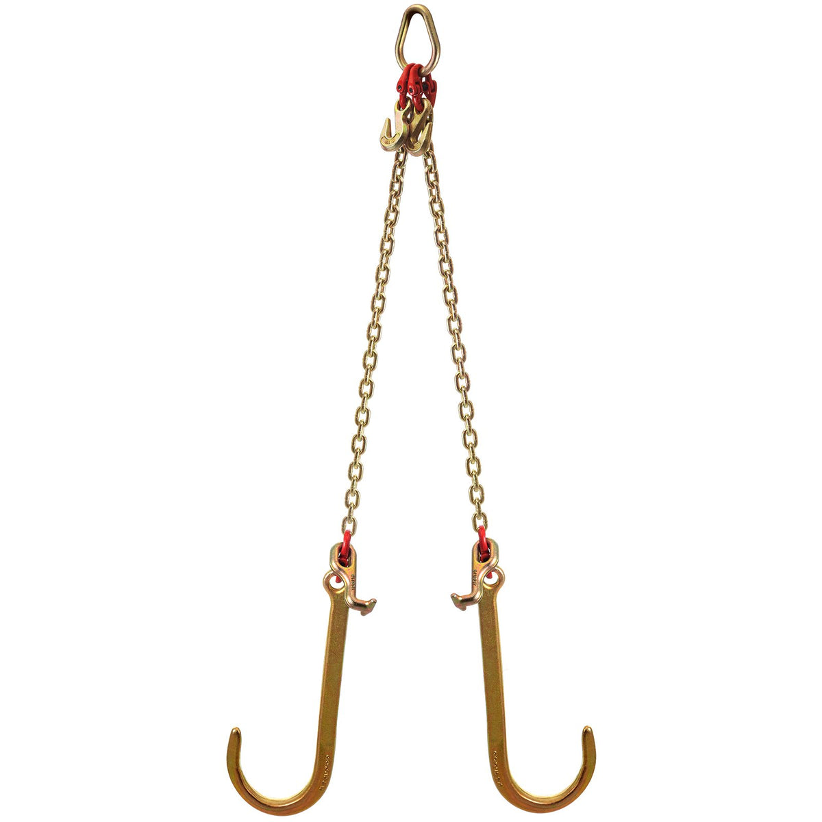VEVOR V Bridle Chain, 5/16 in x 2 ft Bridle Tow Chain, Grade 80 V-Bridle Transport Chain, 9260 Lbs Break Strength with TJ Hooks and Crab Hooks, Heavy Duty Pear Link Connector and Chain Shorteners