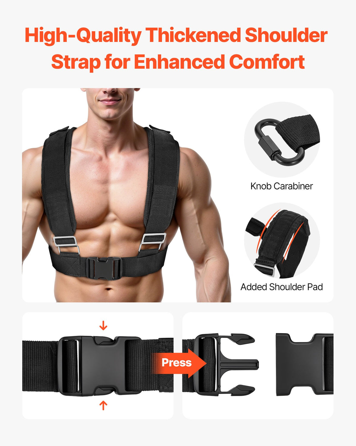 VEVOR Weight Sled, Steel Power Sled, Fitness Strength Training Sleds for Athletic Exercise Speed Improvement, Workout Fitness Equipment with Handle, Compatible with 25/51 mm Weight Plates, Black