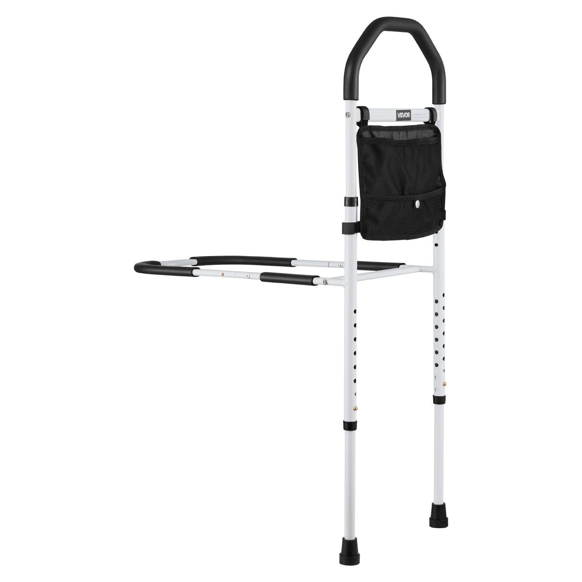 Bed Rail for Elderly, Bedside Assist Rails with Supporting Leg and PU Handrail, Adjustable Height Carbon Steel Pipe Bedside Cane, Bed Bars for Seniors &amp; Patients, Fits King, Queen, Full, Twin