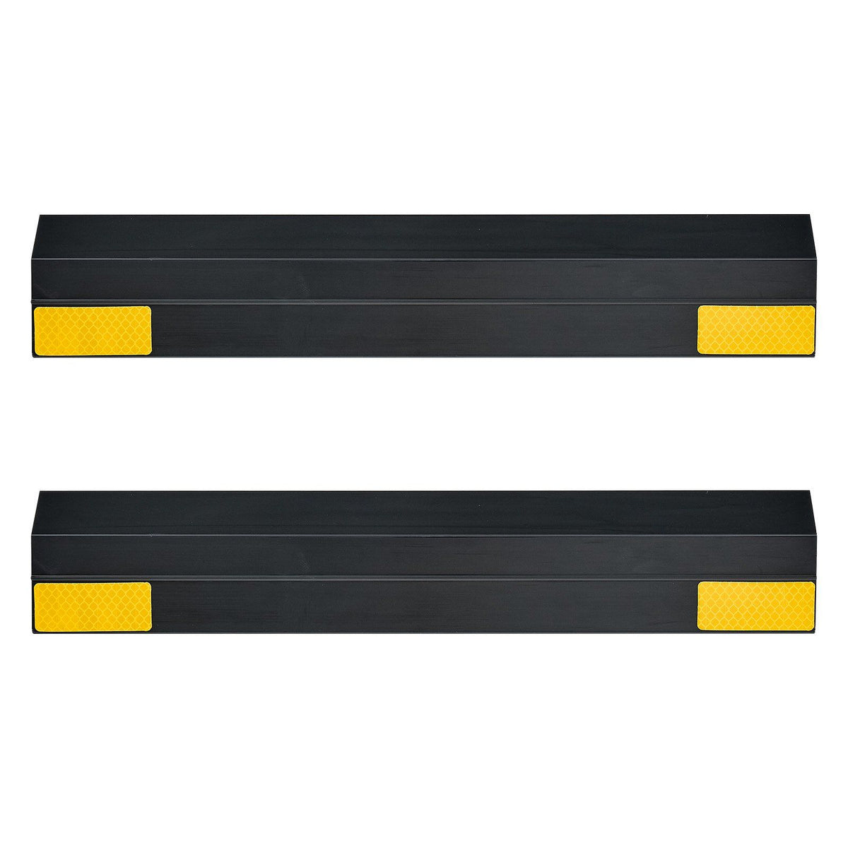 Parking Stopper, 406 mm 2 Pcs Heavy Duty Parking Aid for Garage, PP Curb Garage Floor Stopper with Reflective Strips, Vehicles Gadgets for Cars Vans Trucks Tire Wheel Guide Block Stops Bumpers