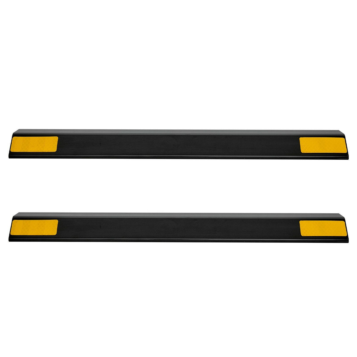 Parking Stopper, 446 mm 2 Pcs Heavy Duty Parking Aid for Garage, PP Curb Garage Floor Stopper with Reflective Strips, Vehicles Gadgets for Cars Vans Trucks Tire Wheel Guide Block Stops Bumpers