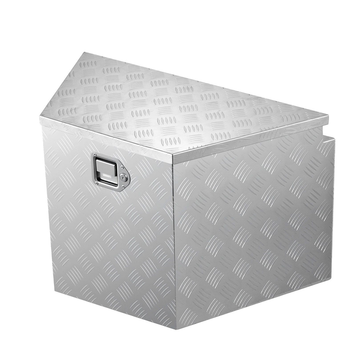 Trailer Tongue Box, 838 x 483 x 457 mm Aluminum Trailer Tongue Tool Box, Heavy Duty Storage Organizer with Lock & Keys, Utility Tool Chest for Pickup Truck Bed, RV, SUV, Off-Road Vehicle, Silver