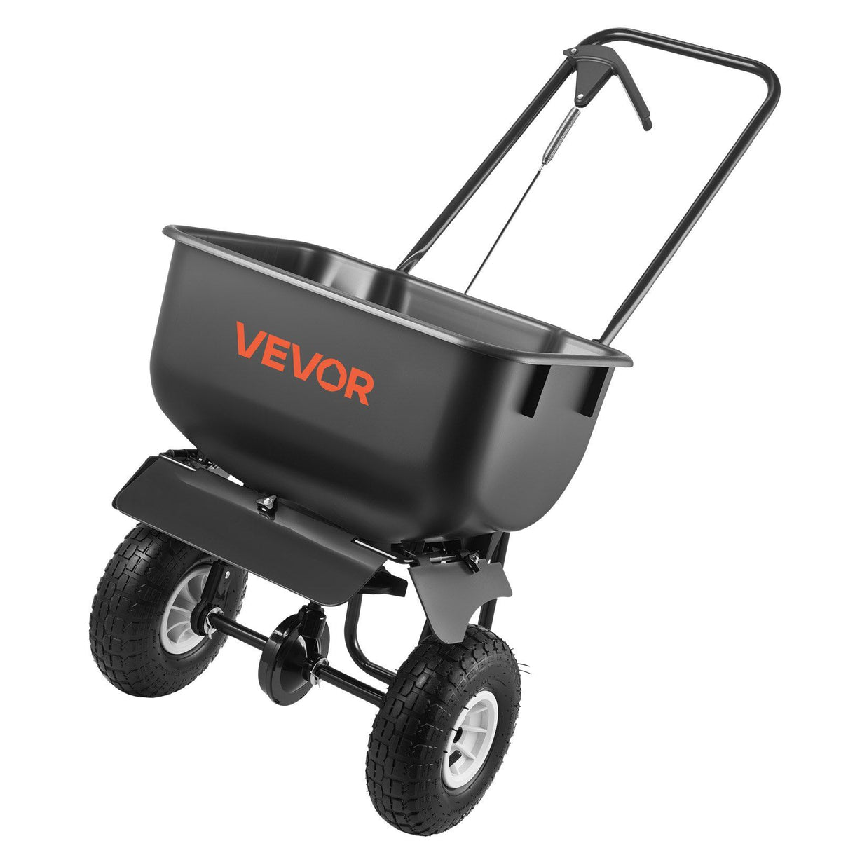Push Lawn Spreader, 3.6m Spreading Width, Broadcast Spreader with 36.3kg Load Capacity & 10 in All-Terrain Tires, Walk-Behind Garden & Lawn Broadcast Spreaders for Seed Fertilizer, Salt Ice Melt
