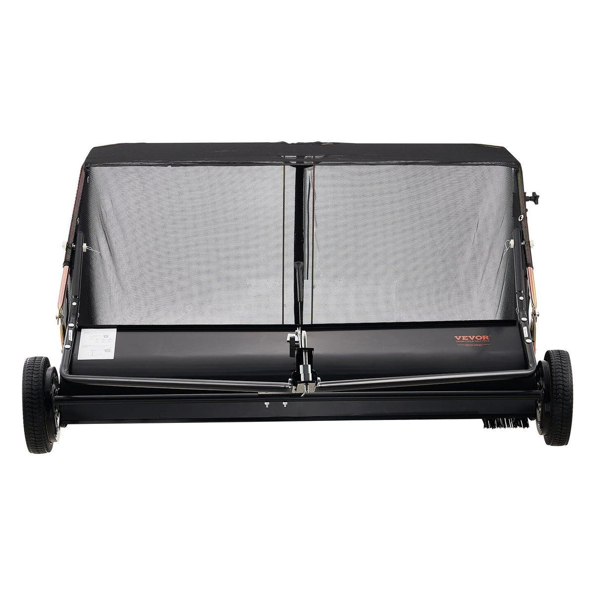 26.7 cm Tow Behind Lawn Sweeper, 26 cu.ft. Large Yard Sweeper, Adjustable Sweeping Height, Heavy Duty Leaf & Grass Collector with Dumping Rope, Pull Behind Sweepers for Debris Grass Clippings