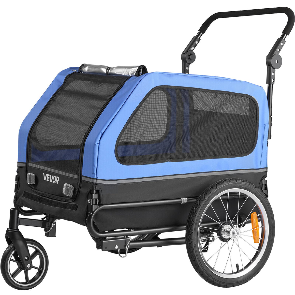 VEVOR Dog Bike Trailer, Supports up to 40 kg, 2-in-1 Pet Stroller Cart Bicycle Carrier for Small &amp; Large Dogs, Easy Folding Frame with Quick Release Wheel, Universal Bicycle Coupler, Internal Leash