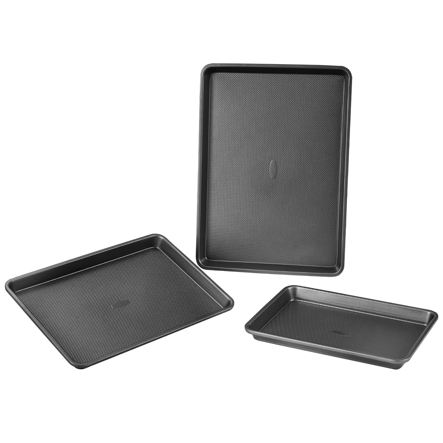 VEVOR Baking Pan Set 3-Piece Nonstick Carbon Steel Set with Silicone Handles