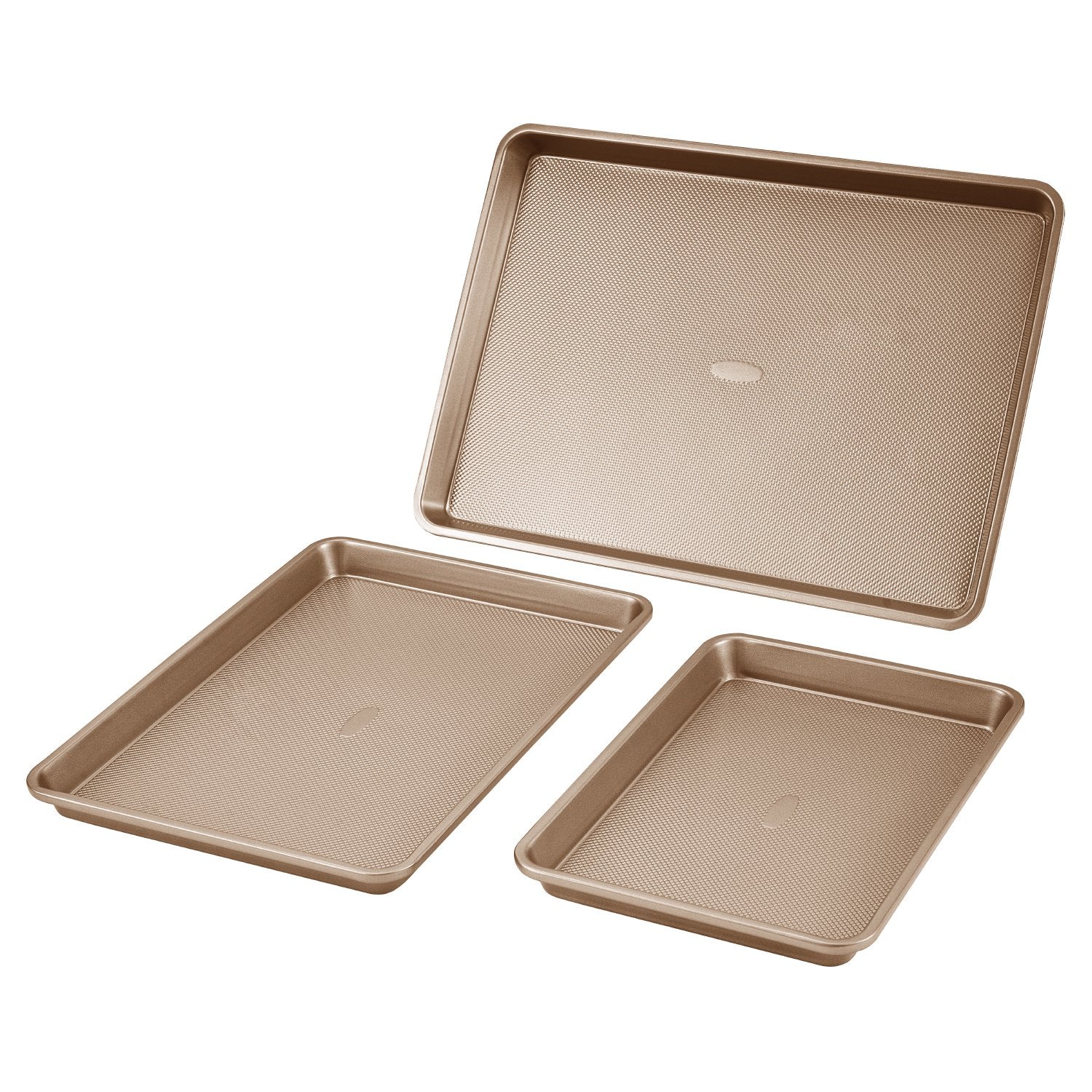 VEVOR Baking Pan Set 3-Piece Nonstick Carbon Steel Set with Silicone Handles