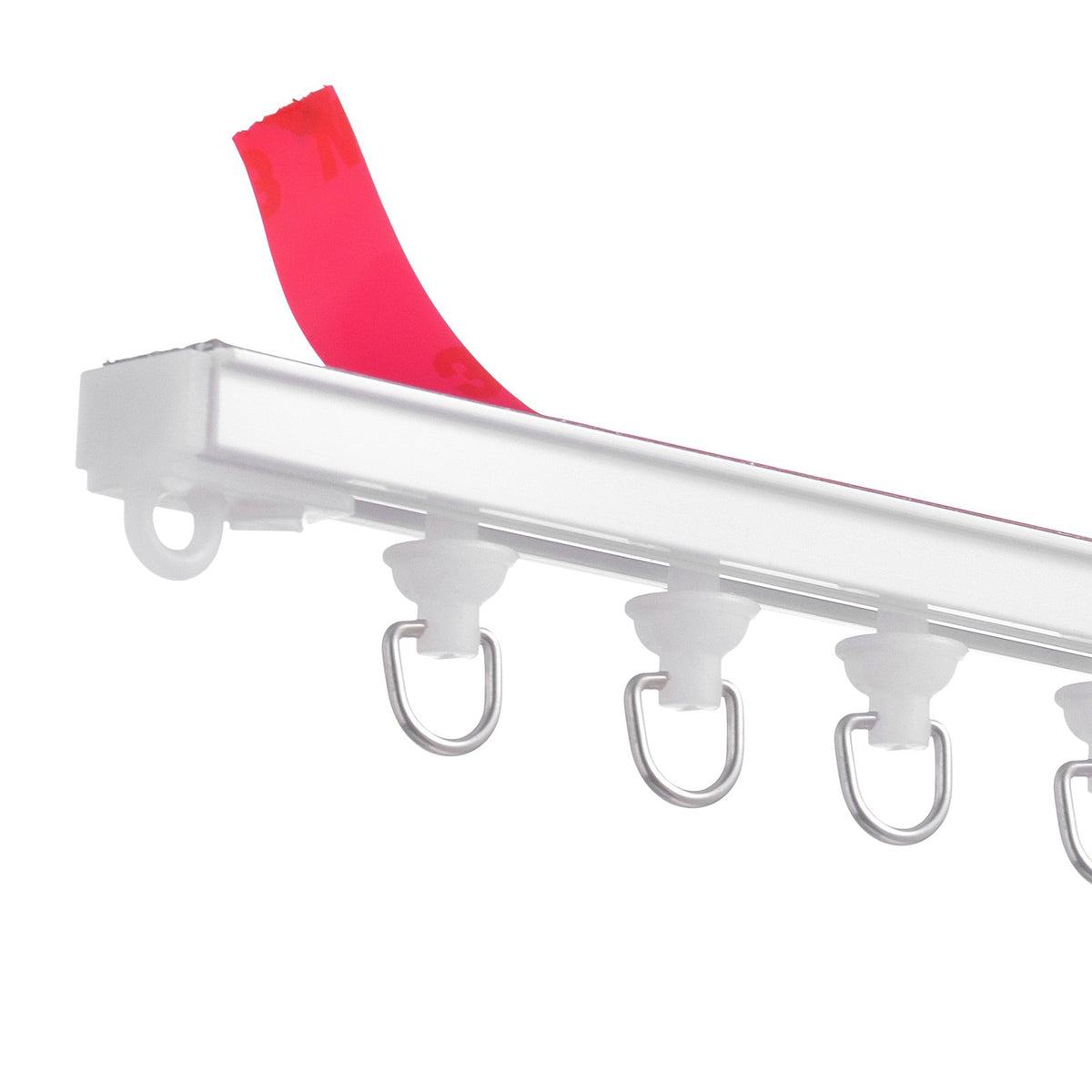 VEVOR Ceiling Curtain Track Set, 9.9 FT/3 Meter, Self Adhesive, No Drill Ceiling Track System for Curtains, Room Divider Curtain Track Ceiling Mounted for Living Room with Hooks and Hardware, White