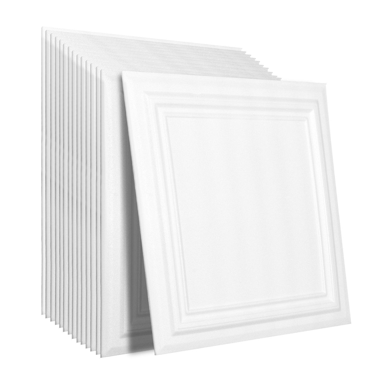 VEVOR Ceiling Tiles, 16-Pack 20 x 20 in, Drop Ceiling Tiles Premium Polystyrene Sheet, Easy Installation/ Cutting Plastic Glue-up Ceiling Tile, Basement Ceiling Covering for Home/Office Decoration