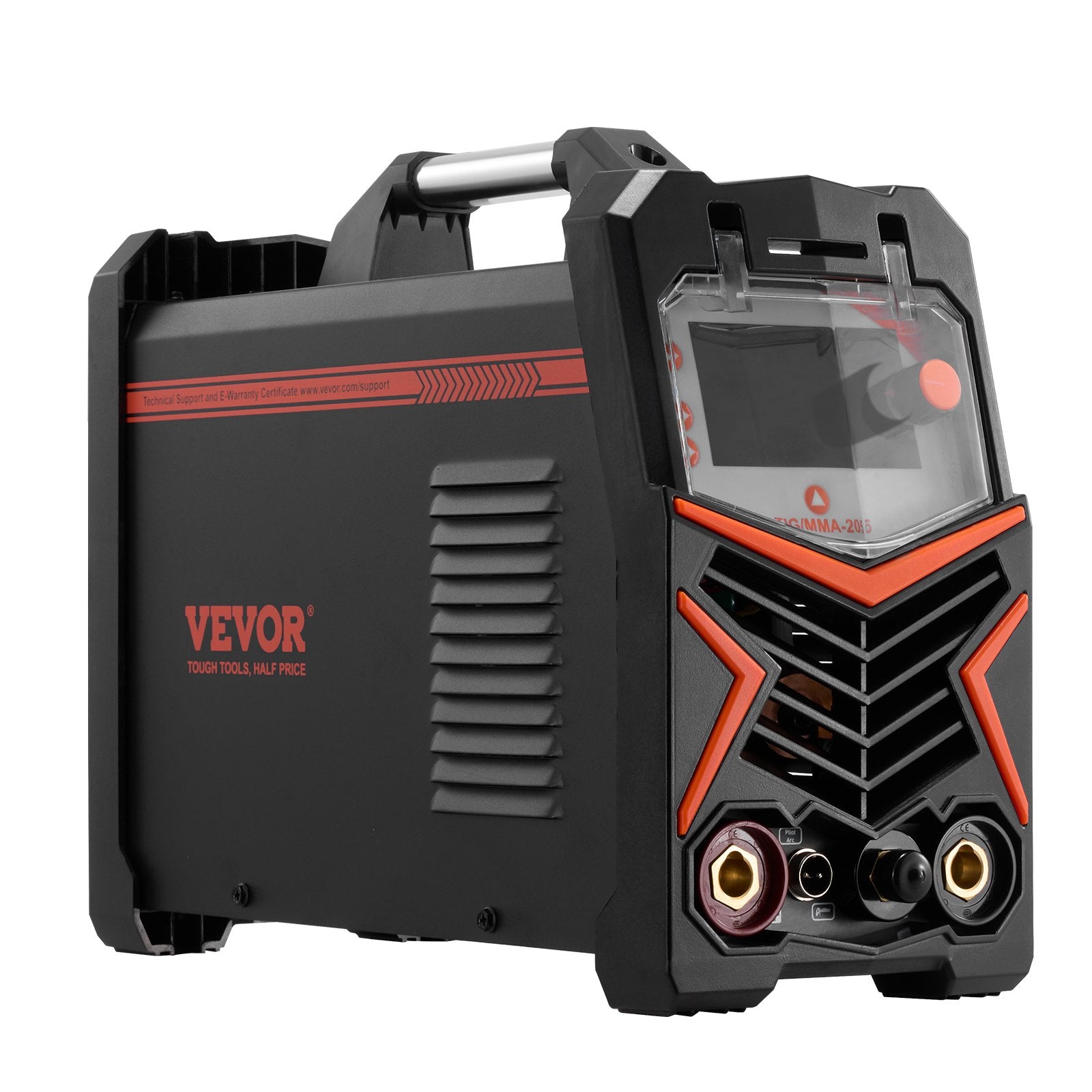 VEVOR TIG Welder, 205A 3-In-1 Welding Machine (Large LED Display)- DC TIG/DC Pulse TIG/MMA(Stick), Electric Welder with IGBT Inverter High-Frequency Start