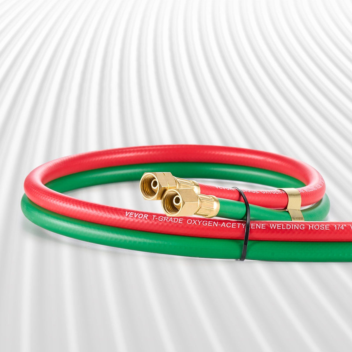 Oxygen Acetylene Hose, 1/4-Inch x 15FT Oxy Acetylene Hose with 9/16"-18 B Fitting, 300PSI T Grade Welding Cutting Torch Twin Hose, Compatible with Oxygen, Acetylene, Propane and Other Fuel Gases