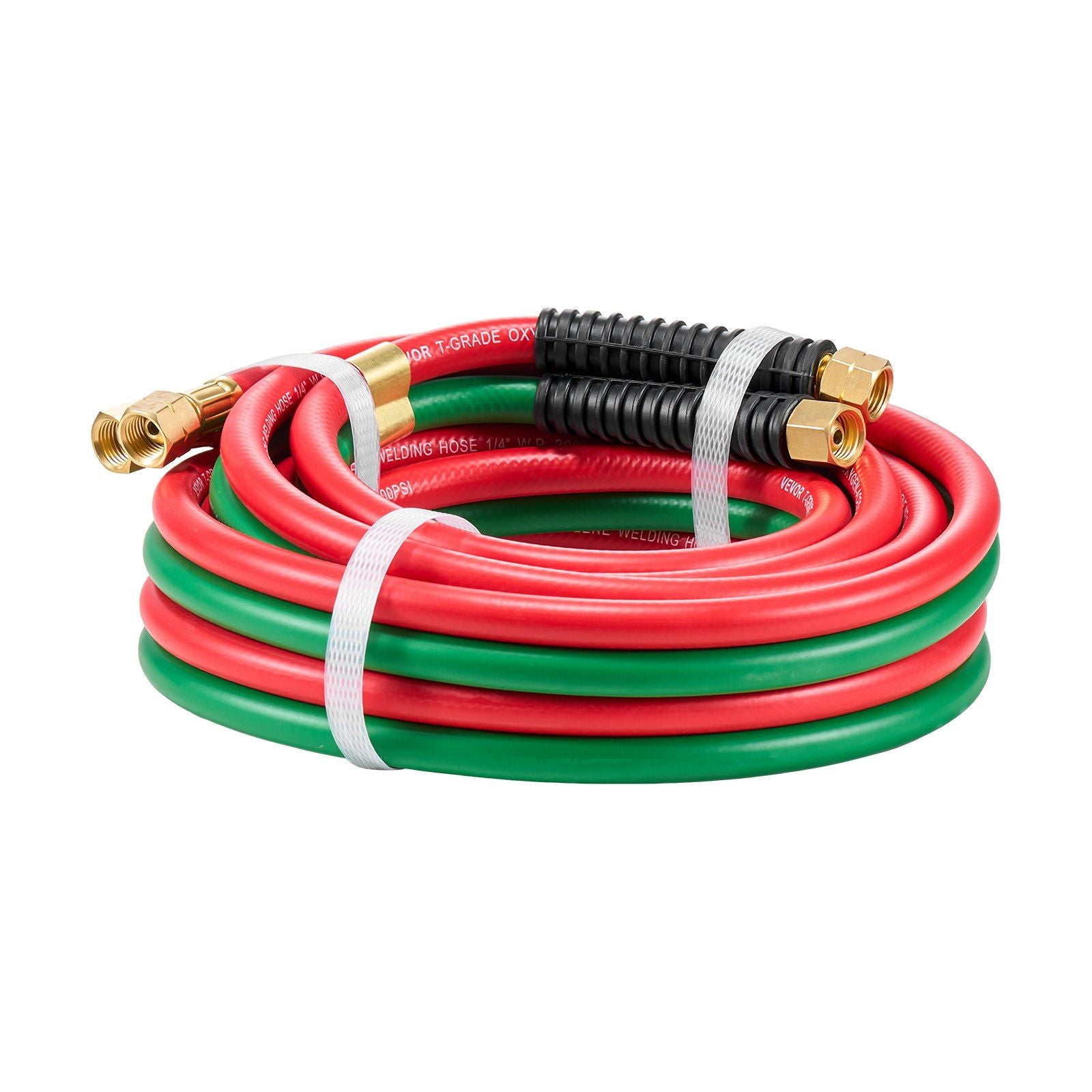 Oxygen Acetylene Hose, 1/4-Inch x 15FT Oxy Acetylene Hose with 9/16"-18 B Fitting, 300PSI T Grade Welding Cutting Torch Twin Hose, Compatible with Oxygen, Acetylene, Propane and Other Fuel Gases