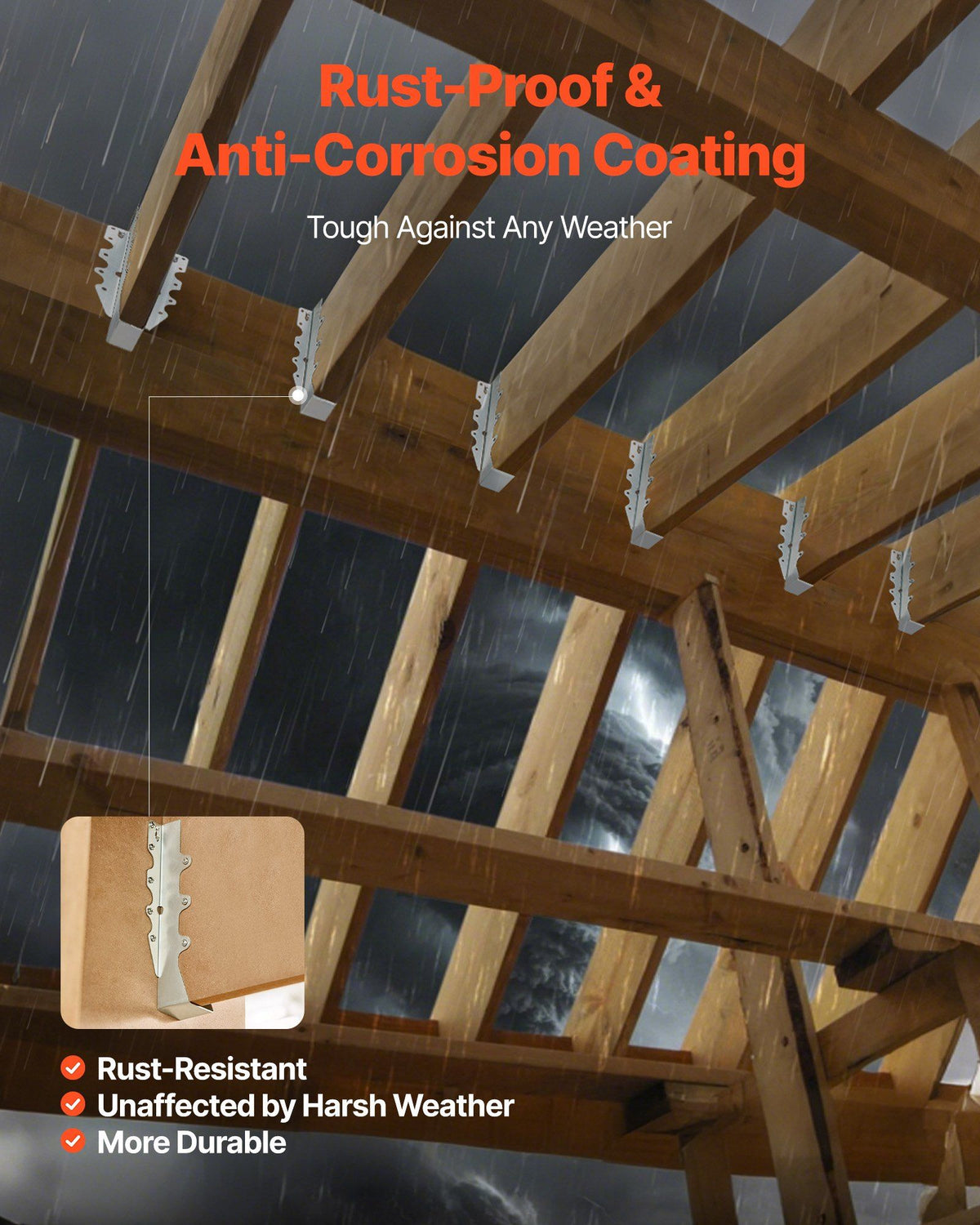 50 Pcs Joist Hanger, Inner Dimensions 1.57 x 1.50 x 7.83 inch / 40 x 38 x 199 mm, Rafter Hurricane Ties Joist Hangers with Rustproof Coating, Tie Brackets for Floor Deck and Ceiling Trusses