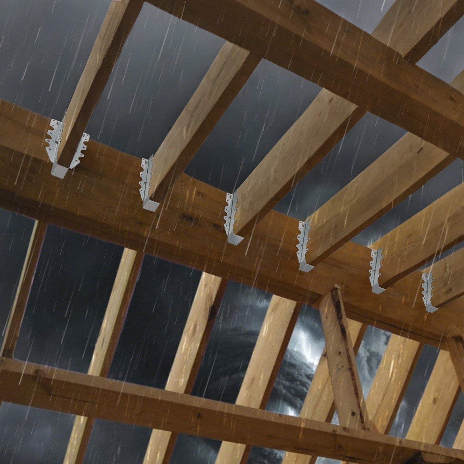 50 Pcs Joist Hanger, Inner Dimensions 1.57 x 1.50 x 7.83 inch / 40 x 38 x 199 mm, Rafter Hurricane Ties Joist Hangers with Rustproof Coating, Tie Brackets for Floor Deck and Ceiling Trusses