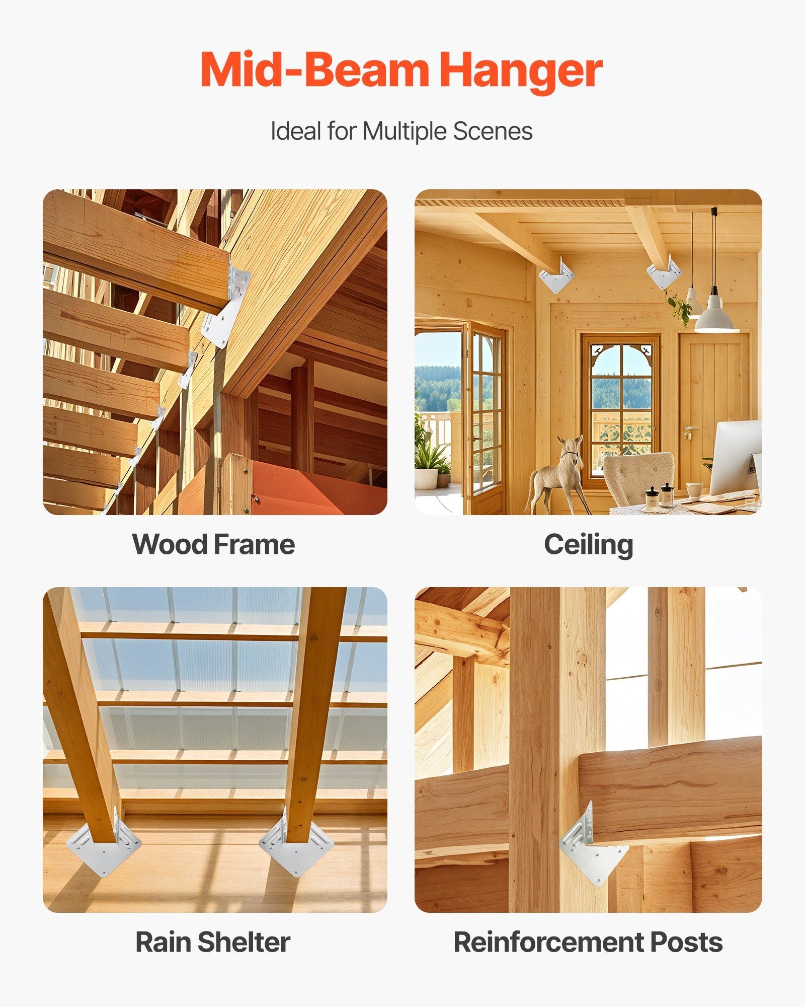 Hurricane Ties for Rafter, Inner Size 5.31x1.57x2.48 in / 135x40x63 mm, Heavy Duty Hurricane Straps, Heavy Duty Rafter Ties Brackets Joist Hangers for Roof Beam Wooden Construction, 25 Pcs