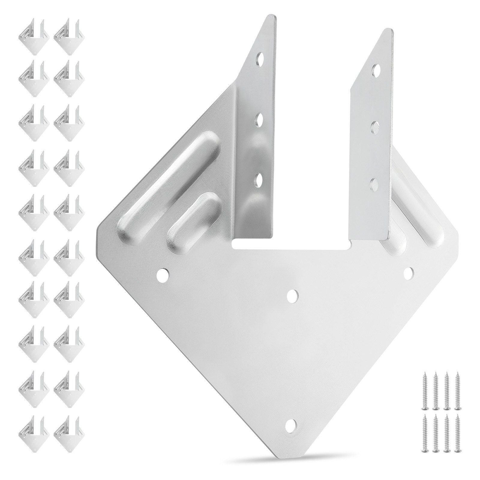 Hurricane Ties for Rafter, Inner Size 5.31x1.57x2.48 in / 135x40x63 mm, Heavy Duty Hurricane Straps, Heavy Duty Rafter Ties Brackets Joist Hangers for Roof Beam Wooden Construction, 25 Pcs