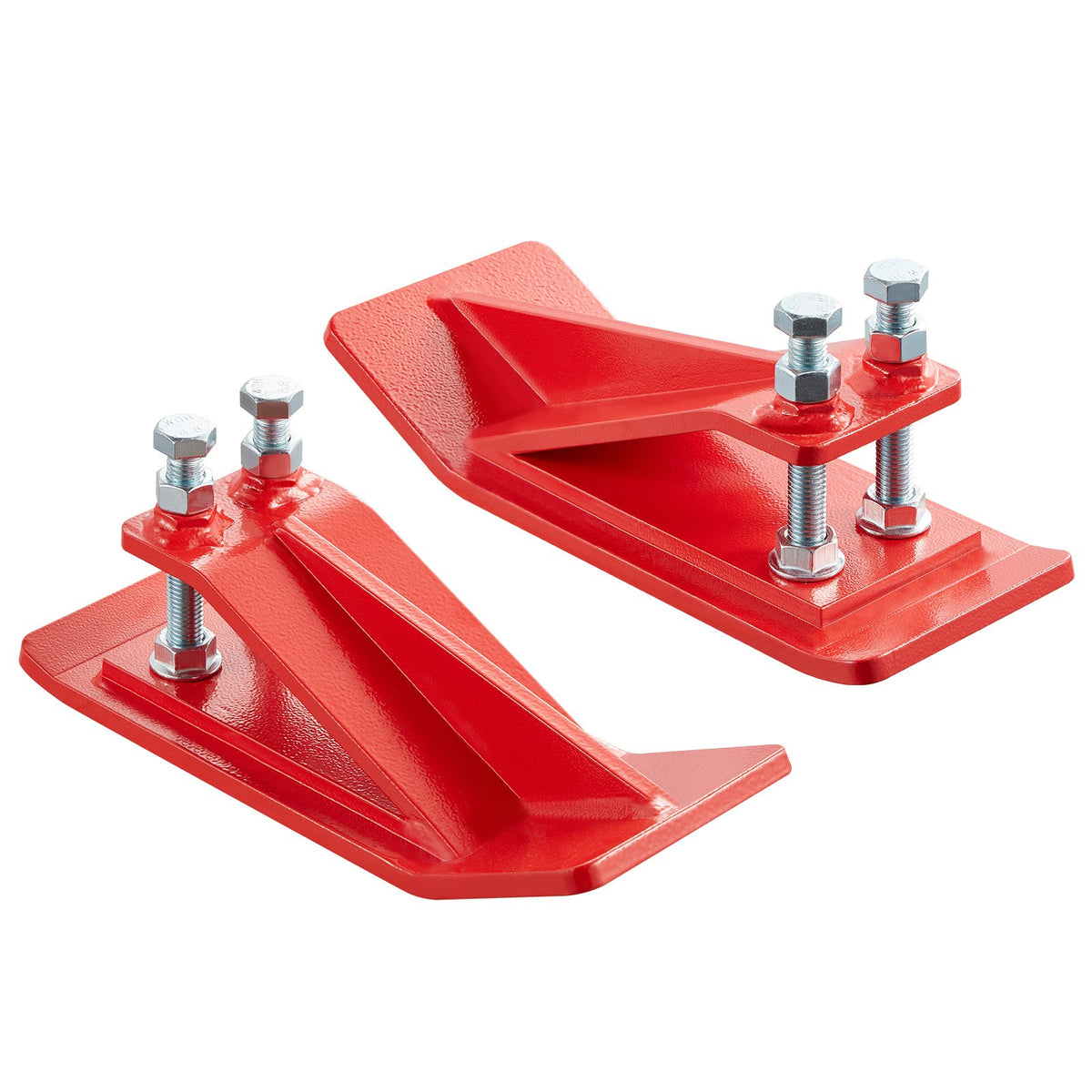 VEVOR Tractor Bucket Protector, 2PCS Heavy Duty Steel Bucket Edge Protectors, Edge Tamer Anti-Skid Device with Double Hexagon Lock Nuts and Bolts, for Snow, Leave Removal &amp; Spreading Gravel (Red)