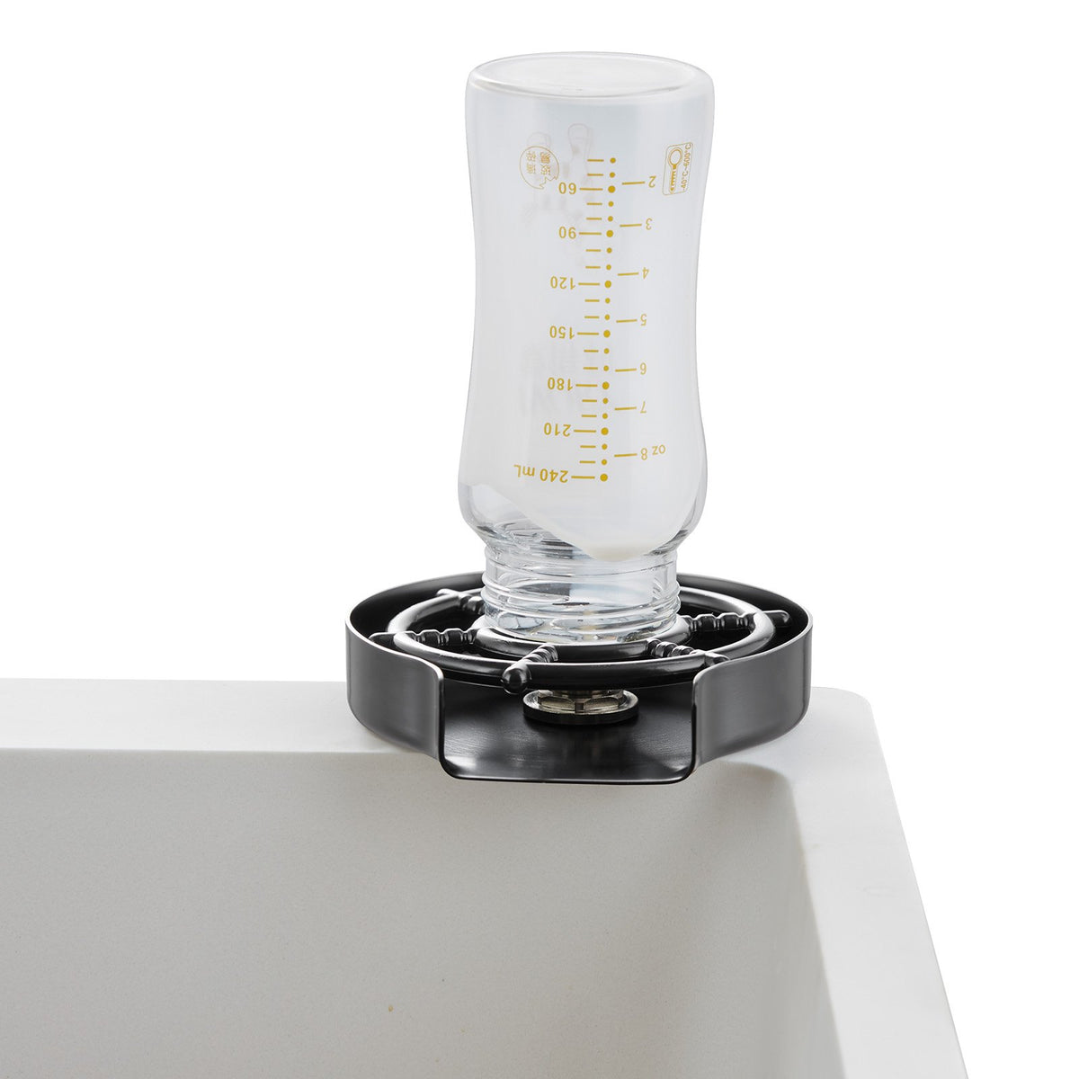 VEVOR Glass Rinser 10-Hole 360 Rotating Stainless Steel Washer ABS Cup Holder