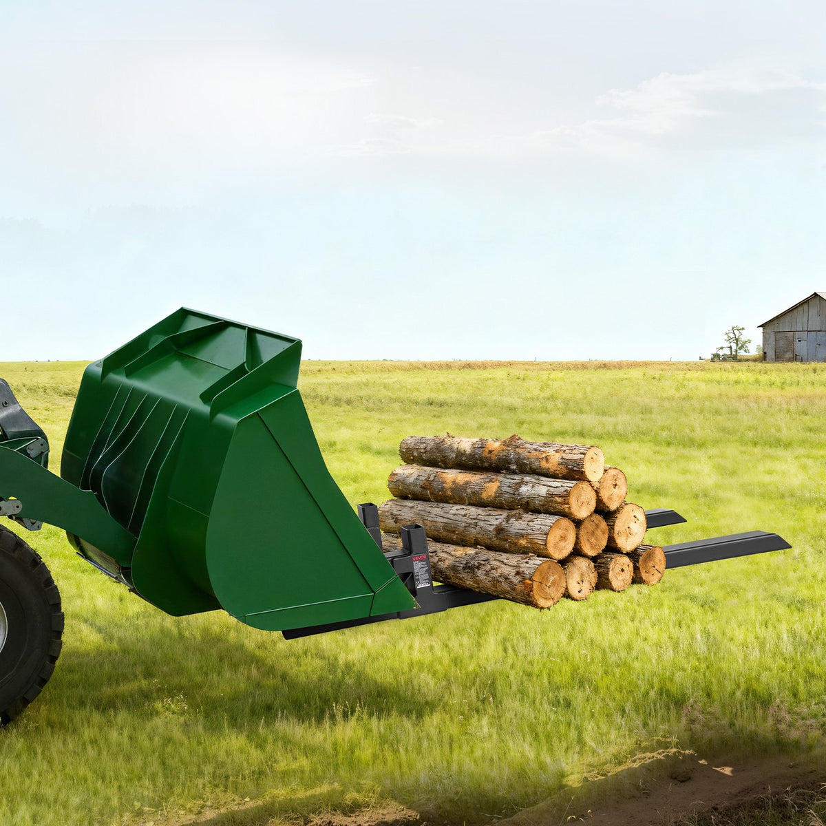 VEVOR Pallet Forks, 1814 kg Clamp on Pallet Forks, 149 cm Total Length Heavy-Duty Tractor Fork with Adjustable Stabilizer Bar for Tractor Attachments, Loader Bucket, and Skid Steer, Black