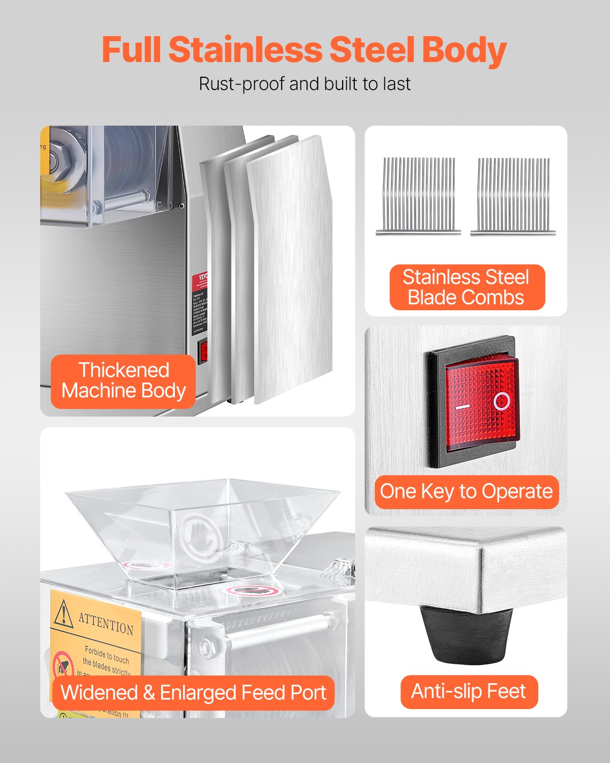 VEVOR Electric Meat Cutter Machine 850W Commercial Meat Slicer Cutting Machine