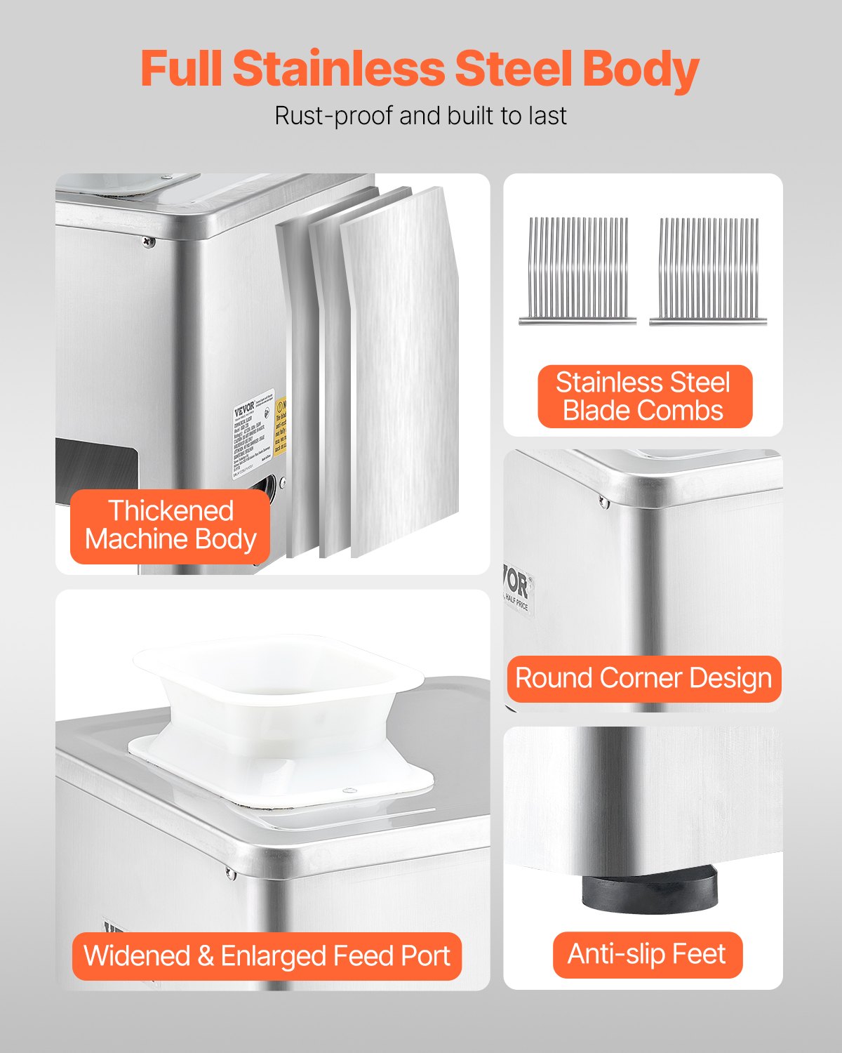 VEVOR Electric Meat Cutter Machine 550W Commercial Meat Slicer Cutting Machine