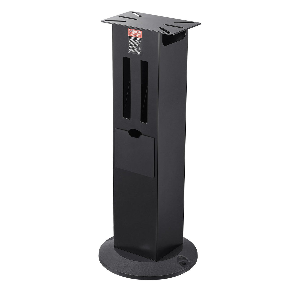 Bench Grinder Stand, Heavy-Duty Grinder and Vise Floor Pedestal with 28 x 17 cm Mounting Plate, Grinding Wheel Storage Compartments &amp; Cast Iron Base, Compatible with Most Bench Grinders