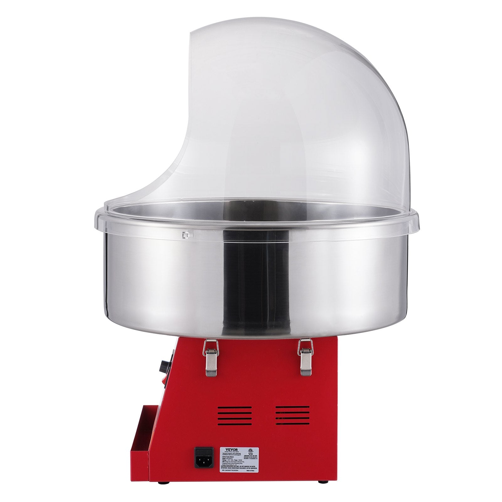 VEVOR Electric Cotton Candy Machine, 1000W Candy Floss Maker, Commercial Cotton Candy Machine with Cover, Stainless Steel Bowl, and Sugar Scoop, Perfect for Home Kids Birthday, Family Party (Red)