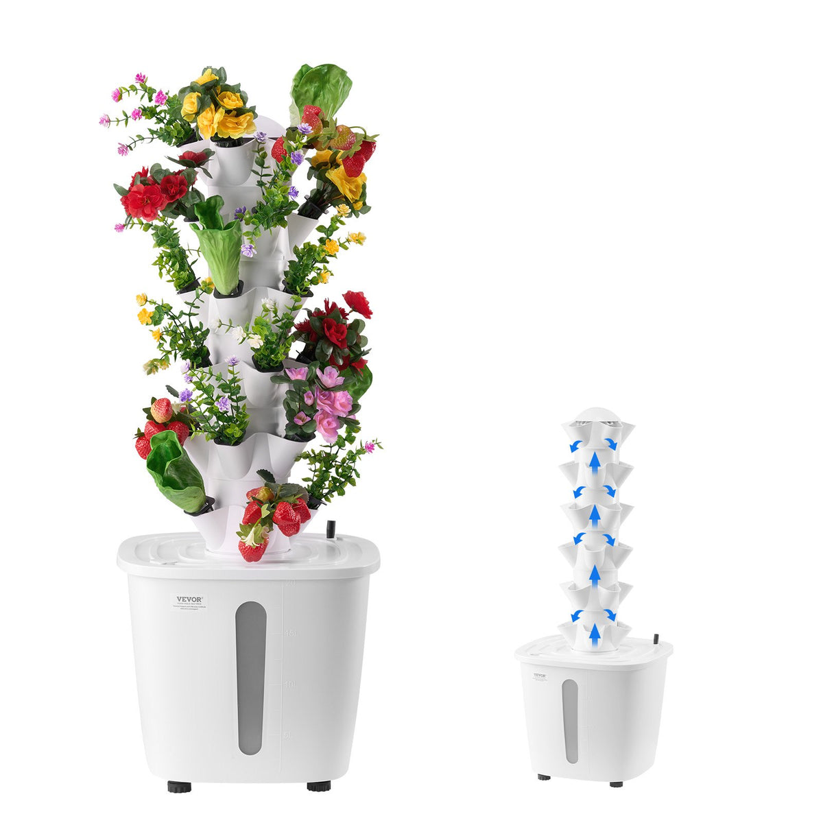VEVOR Hydroponic Growing System, 30 Pods Vertical 6 Tiers Hydroponic Tower, Home Hydronic Garden with Water Pump &amp; Timer, Water Circulation Plants Germination Kit for Indoor Herbs Fruits &amp; Vegetables