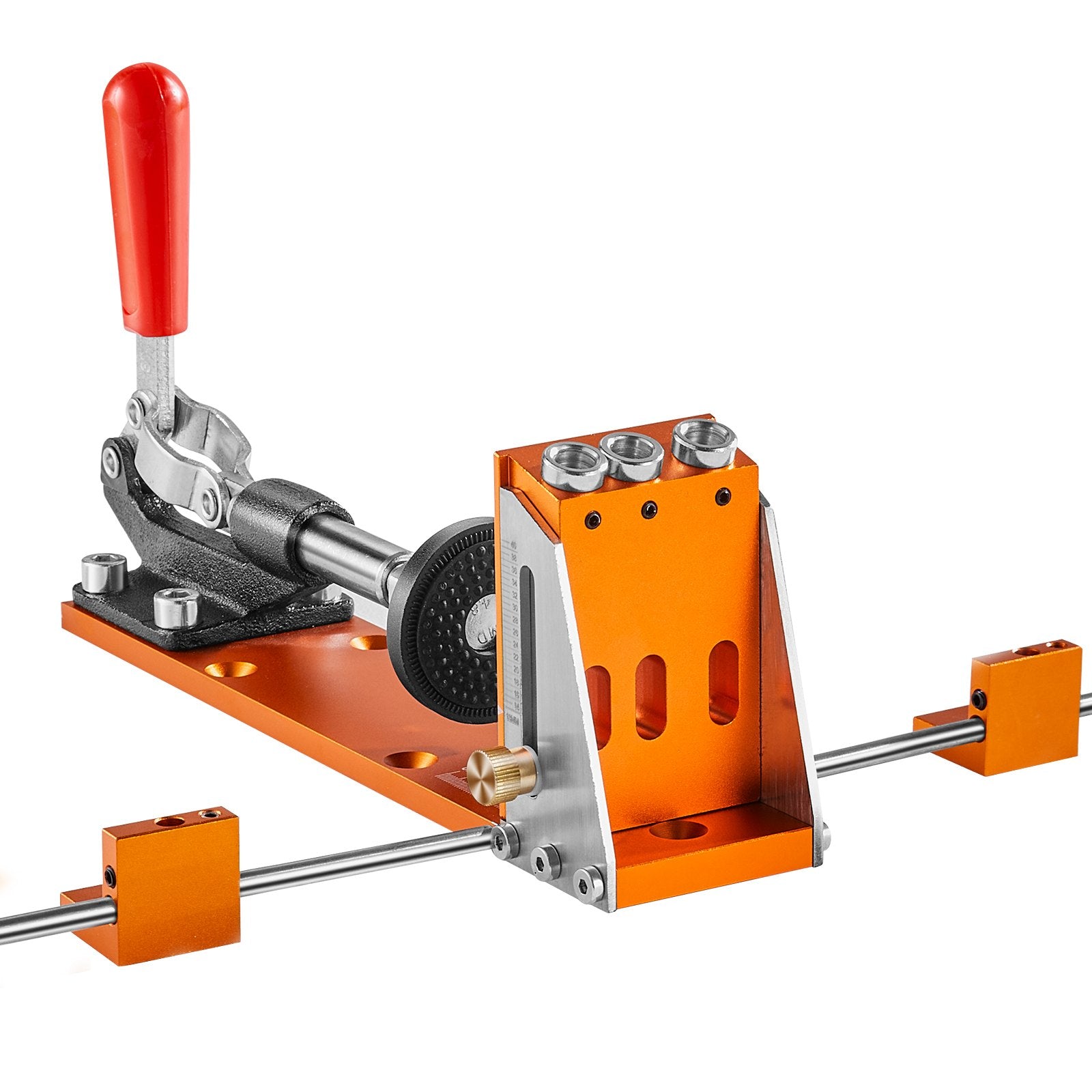 VEVOR Pocket Hole Jig Kit, 34 Pcs Pocket Hole Jig System with C-clamp,  Fixture, Step Drills, Wrenches, Drill Stop Rings, Square Drive Bits, Toolbox, for DIY Carpentry Projects, Adjustable